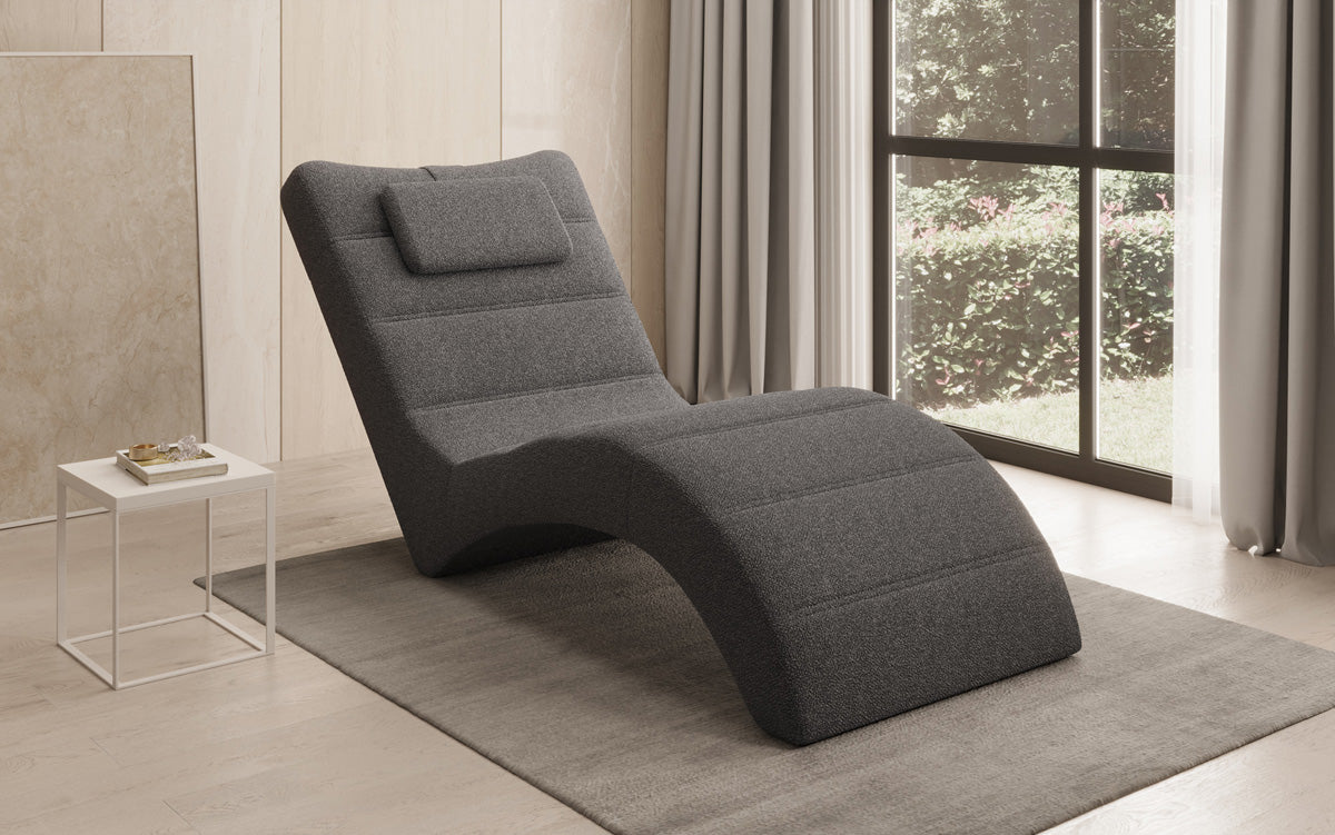 Designer Relax-Liege Leon in Bouclé
