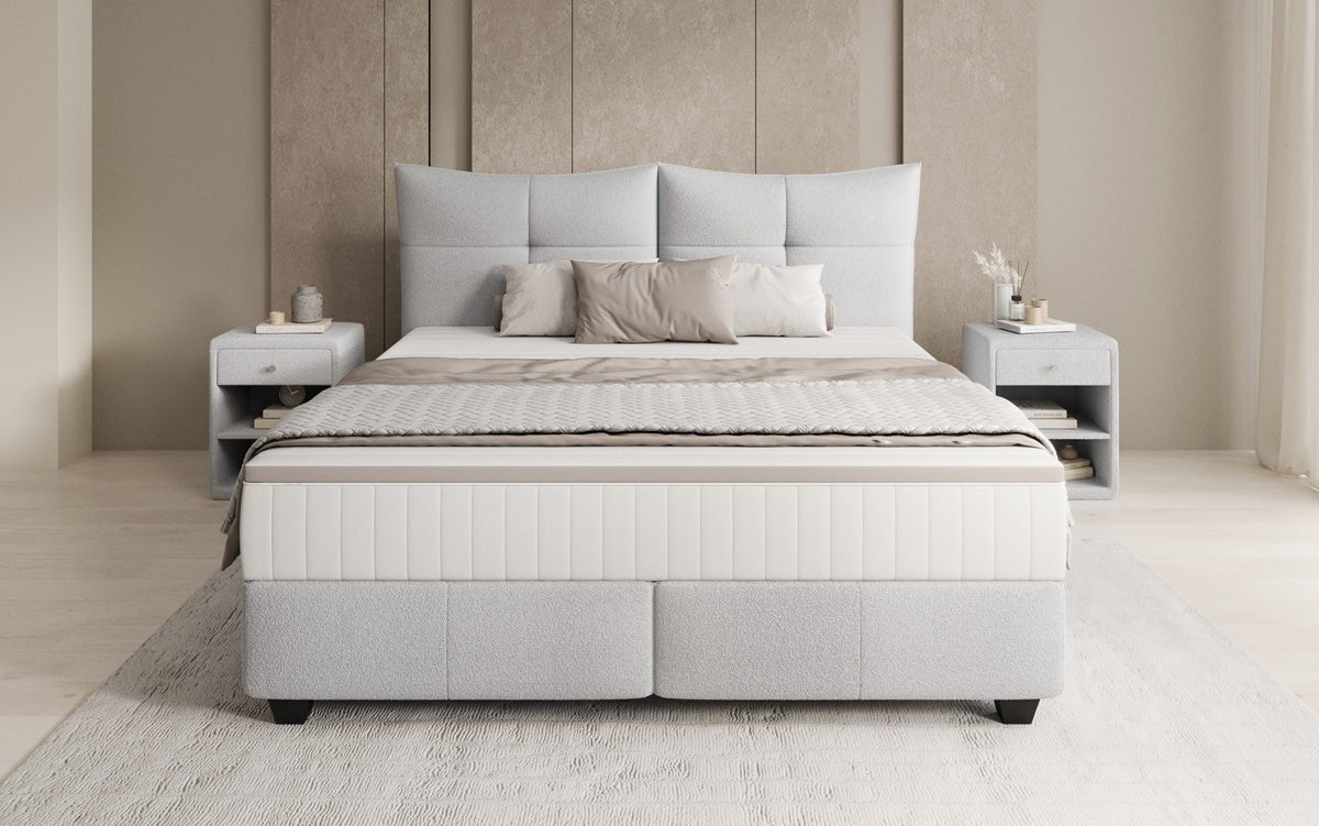 Boxspringbett Veyora a Bouclé
