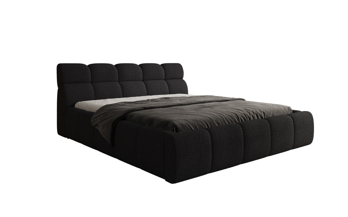 Designer Polsterbett Dallas Bouclé mat Stauraum