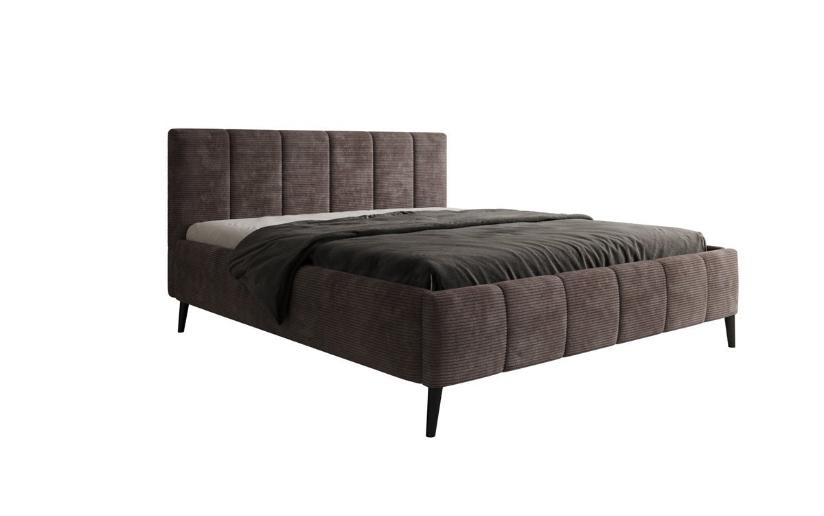 Designer Polsterbett Valerio a Cord mat héichverstellbarem Lattenrost