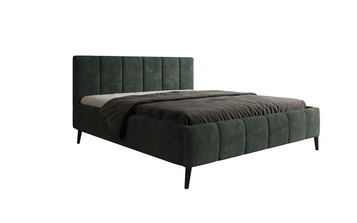 Designer Polsterbett Valerio a Cord mat héichverstellbarem Lattenrost