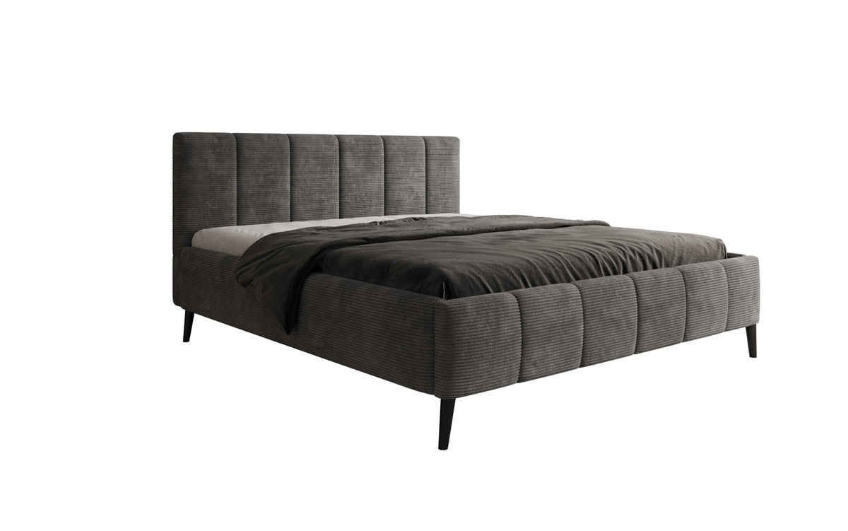 Designer Polsterbett Valerio a Cord mat héichverstellbarem Lattenrost