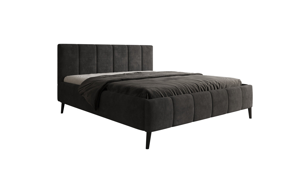 Designer Polsterbett Valerio a Cord mat héichverstellbarem Lattenrost