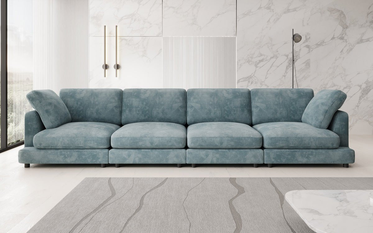 Designer 4-Sëtz Sofa Thalessa am Cord