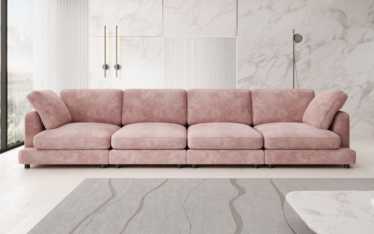 Designer 4-Sëtz Sofa Thalessa am Cord