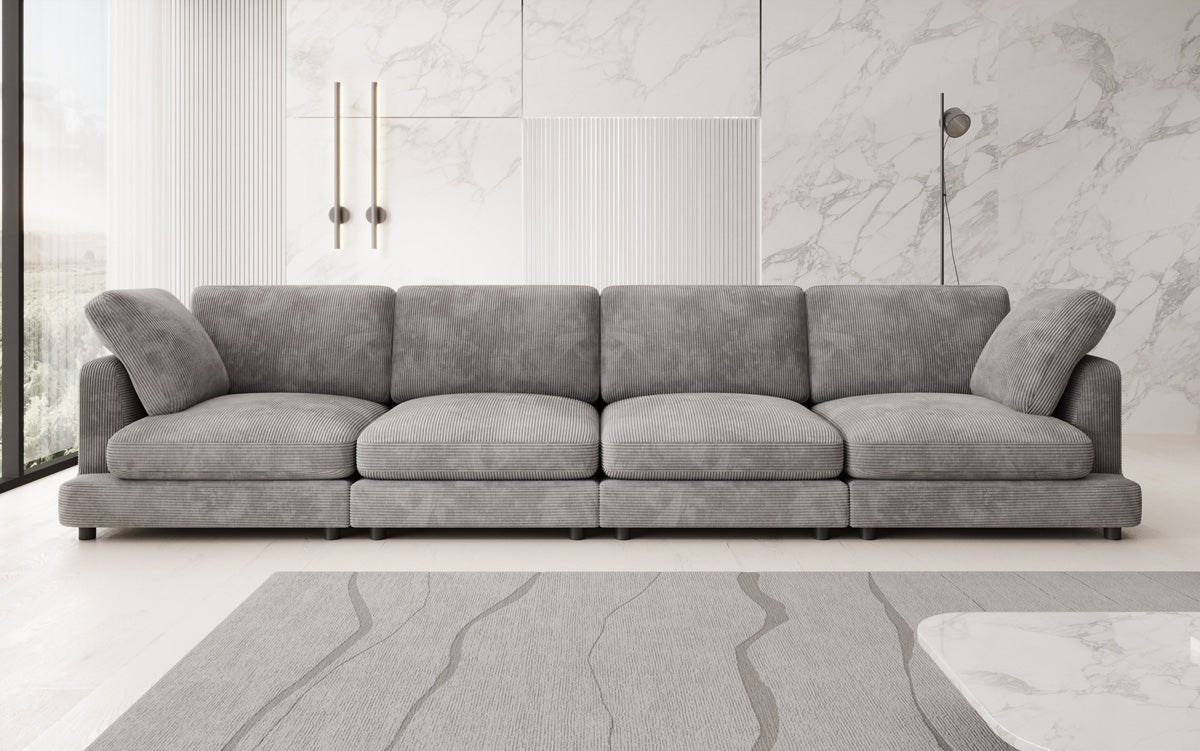 Designer 4-Sëtz Sofa Thalessa am Cord