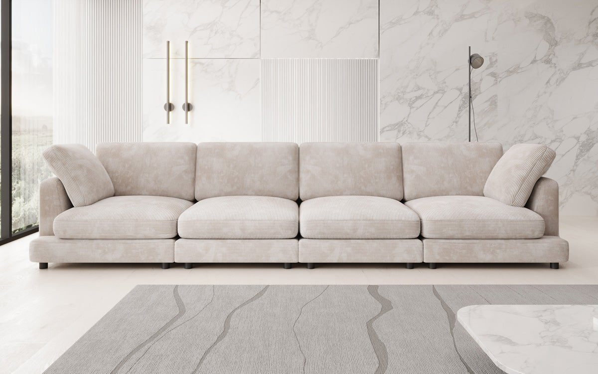 Designer 4-Sëtz Sofa Thalessa am Cord
