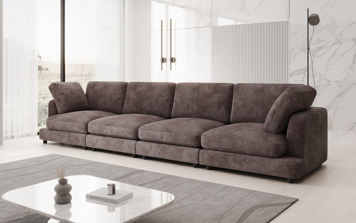 Designer 4-Sëtz Sofa Thalessa am Cord