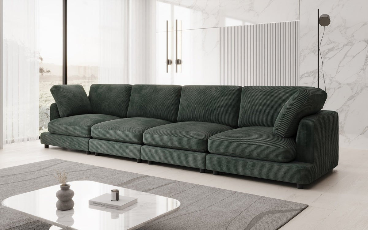 Designer 4-Sëtz Sofa Thalessa am Cord