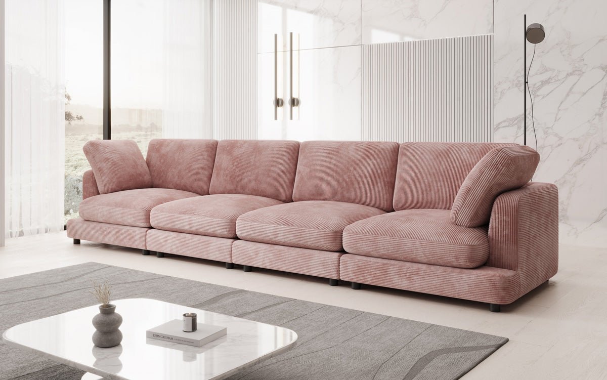 Designer 4-Sëtz Sofa Thalessa am Cord