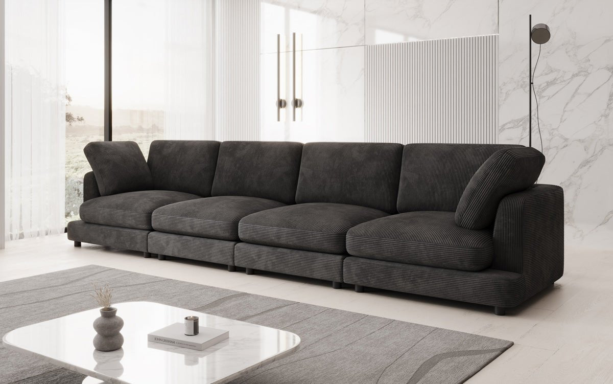 Designer 4-Sëtz Sofa Thalessa am Cord