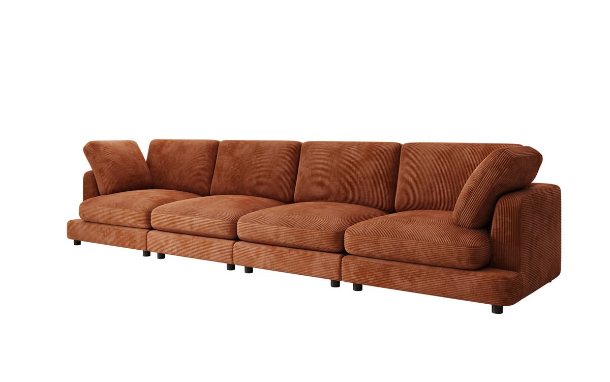 Designer 4-Sëtz Sofa Thalessa am Cord