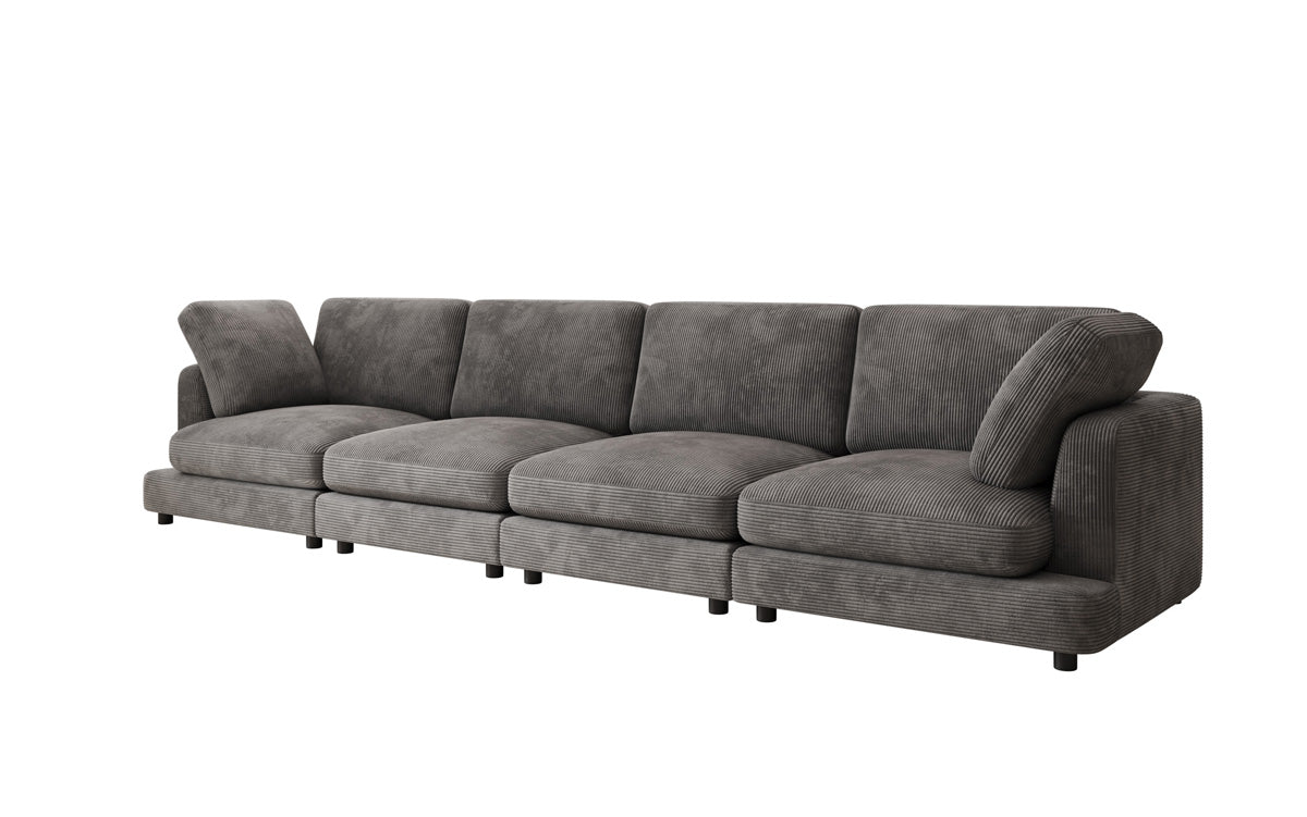 Designer 4-Sëtz Sofa Thalessa am Cord