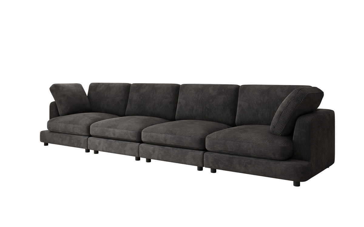 Designer 4-Sëtz Sofa Thalessa am Cord