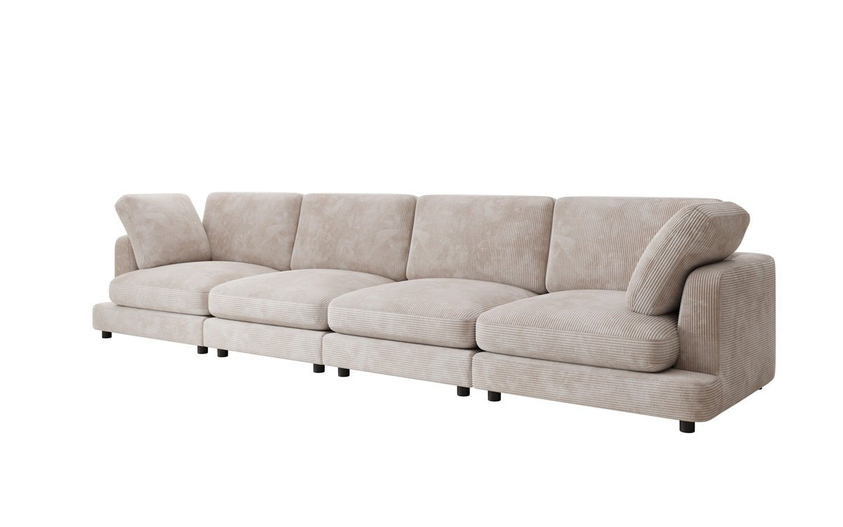 Designer 4-Sëtz Sofa Thalessa am Cord