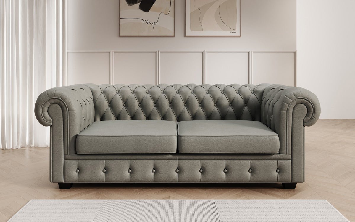 Chesterfield 3 Sëtz Sofa Royal a Echtläder
