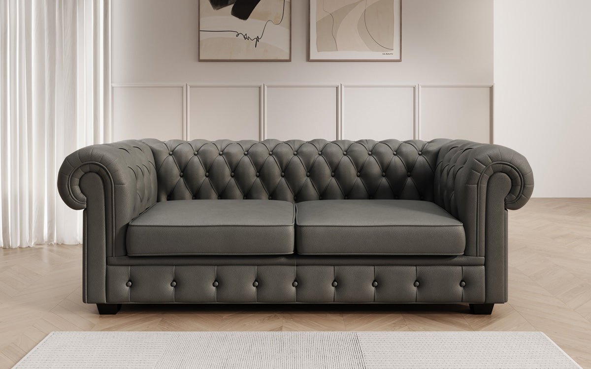 Chesterfield 3 Sëtz Sofa Royal a Echtläder