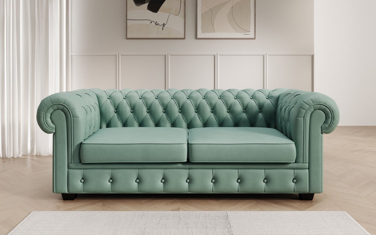 Chesterfield 3 Sëtz Sofa Royal a Echtläder