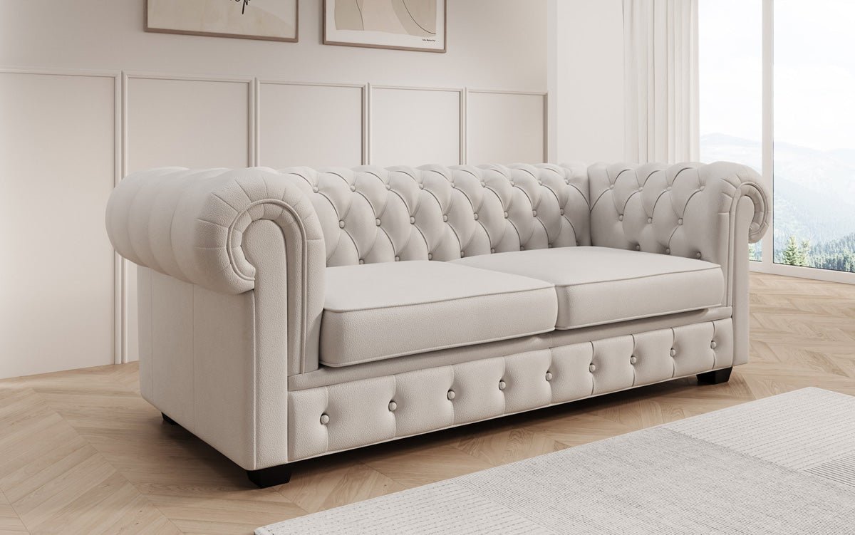 Chesterfield 3 Sëtz Sofa Royal a Echtläder