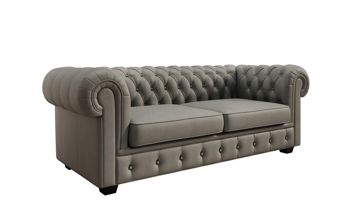 Chesterfield 3 Sëtz Sofa Royal a Echtläder