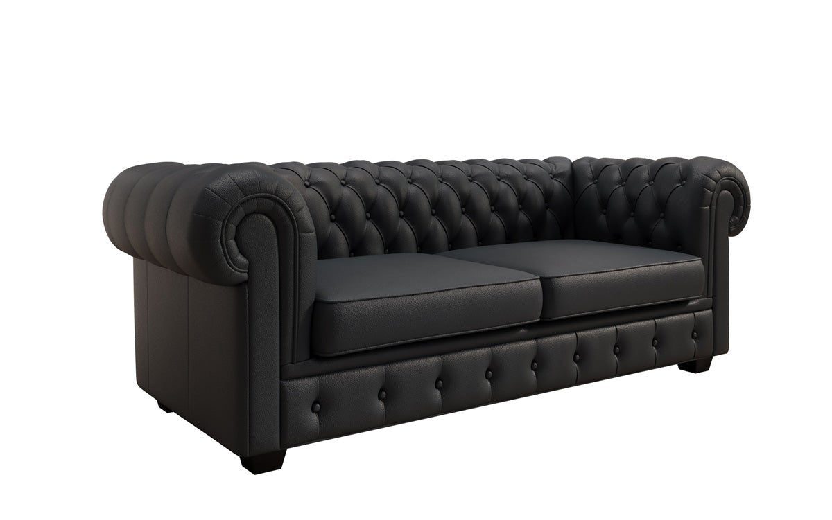 Chesterfield 3 Sëtz Sofa Royal a Echtläder