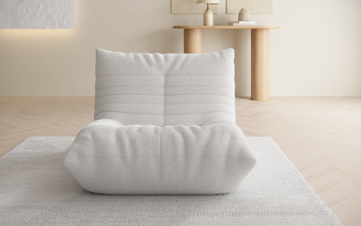 Designer Sofa-Sessel Calmo am Teddy Bouclé