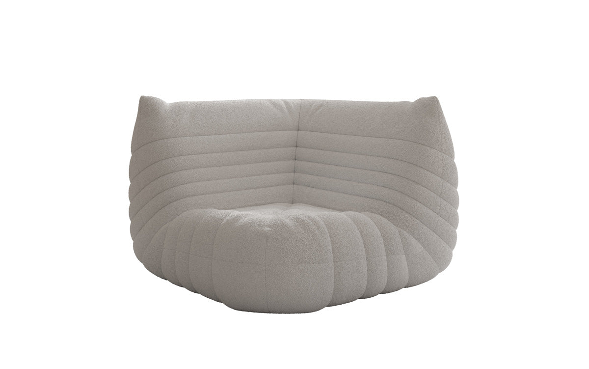 Designer Eckmodul Sofa-Sessel Calmo am Teddy Bouclé