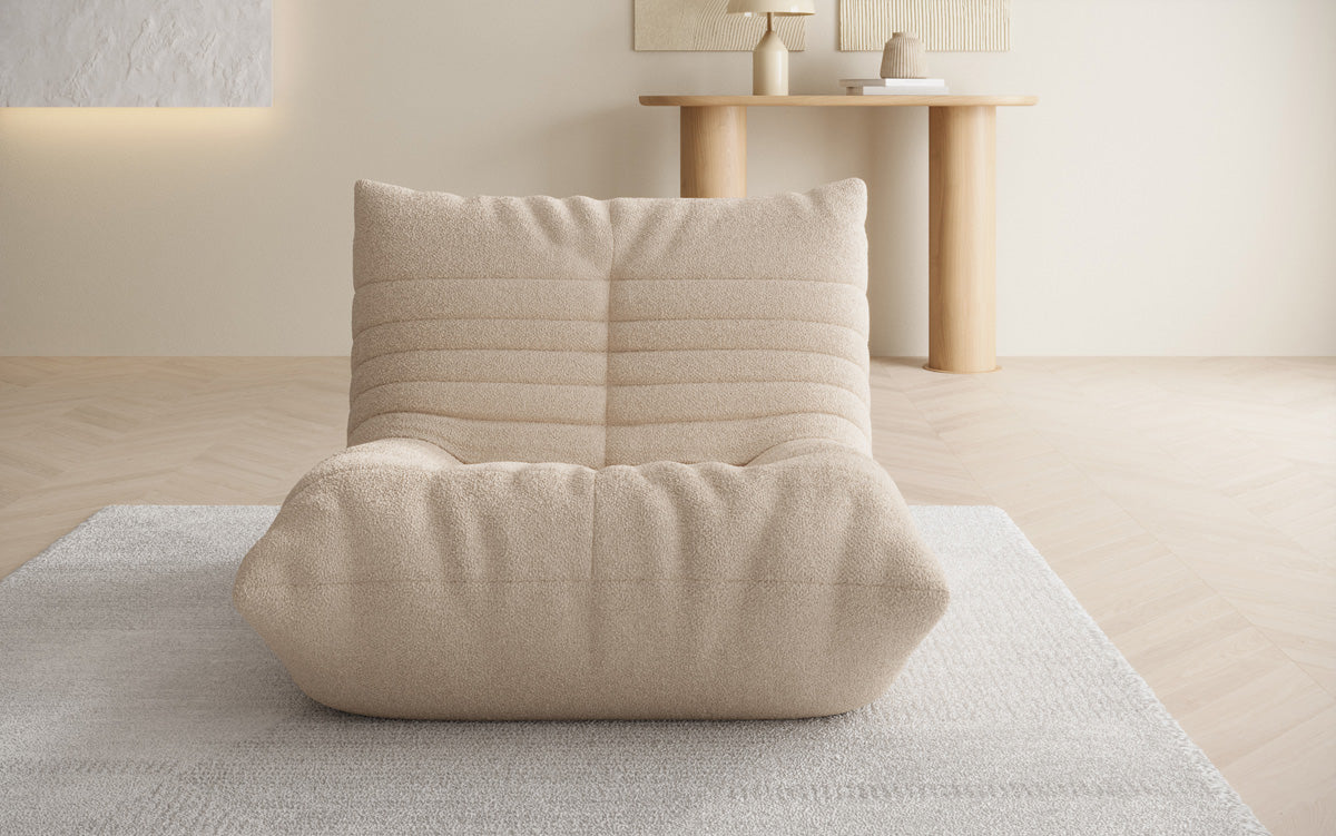 Designer Sofa-Sessel Calmo am Teddy Bouclé