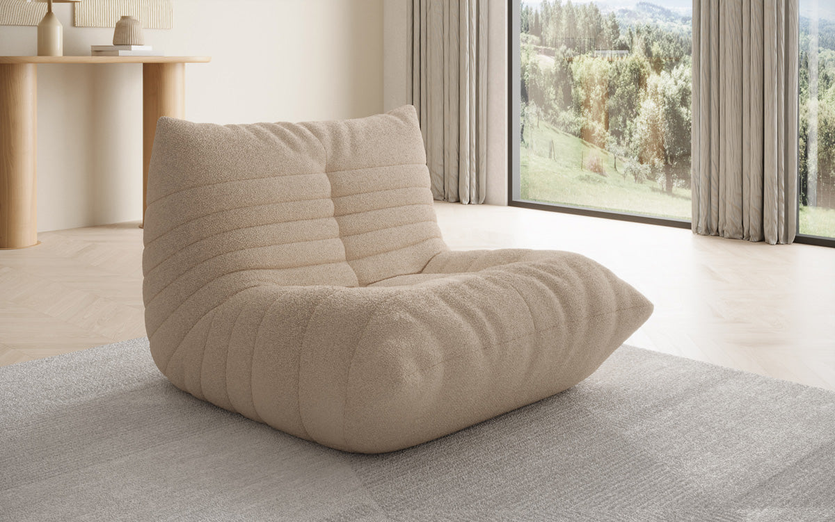 Designer Sofa-Sessel Calmo am Teddy Bouclé