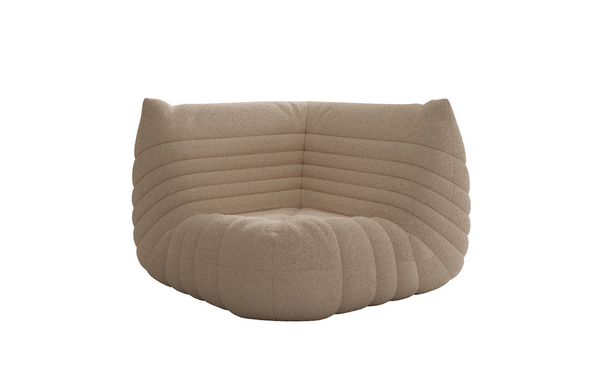 Designer Eckmodul Sofa-Sessel Calmo am Teddy Bouclé