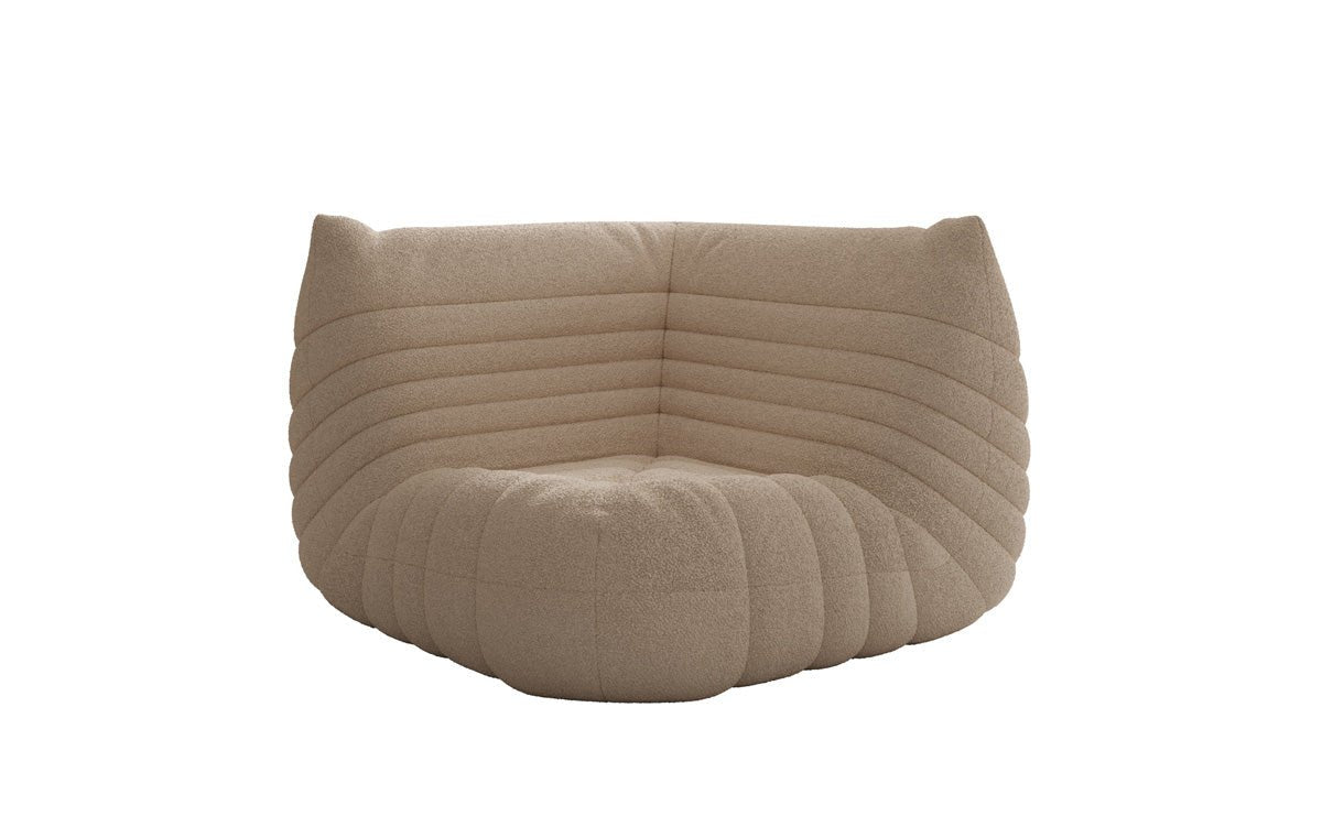 Designer Eckmodul Sofa-Sessel Calmo in Teddy Bouclé