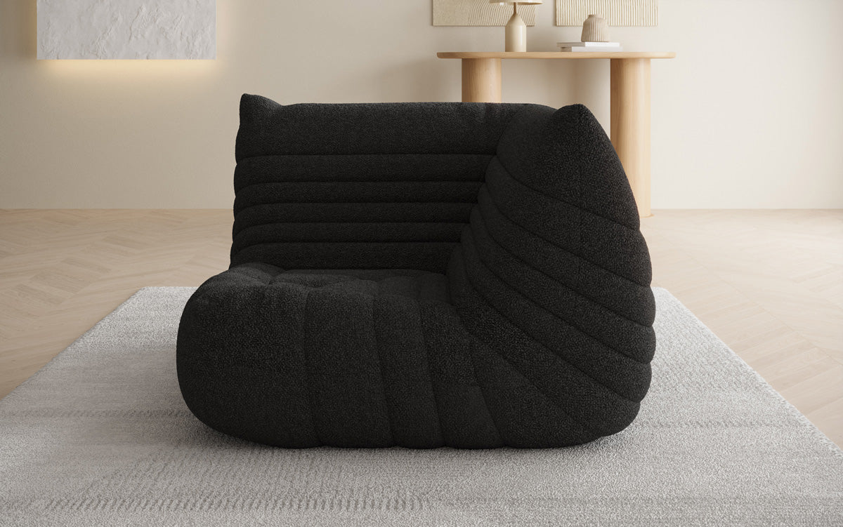Designer Eckmodul Sofa-Sessel Calmo am Teddy Bouclé
