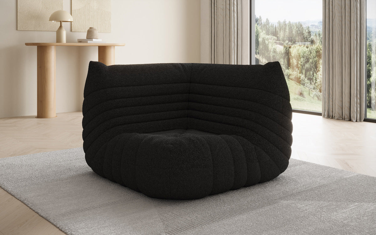 Designer Eckmodul Sofa-Sessel Calmo am Teddy Bouclé