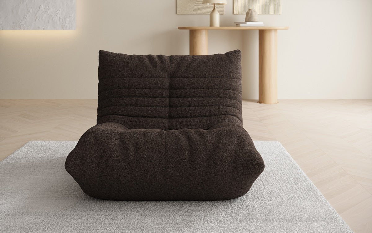 Designer Sofa-Sessel Calmo in Teddy Bouclé