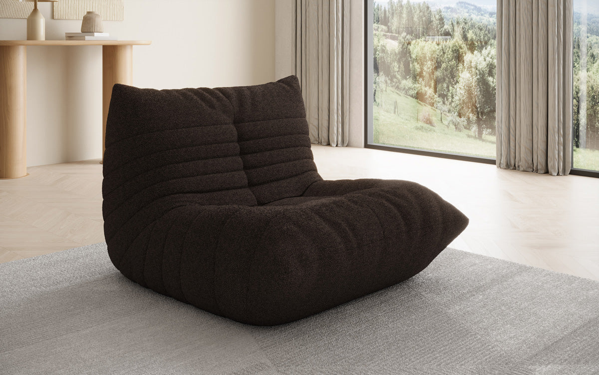 Designer Sofa-Sessel Calmo am Teddy Bouclé