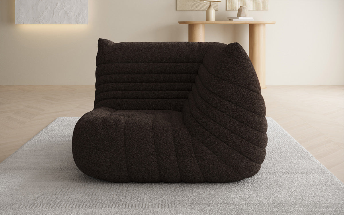 Designer Eckmodul Sofa-Sessel Calmo am Teddy Bouclé