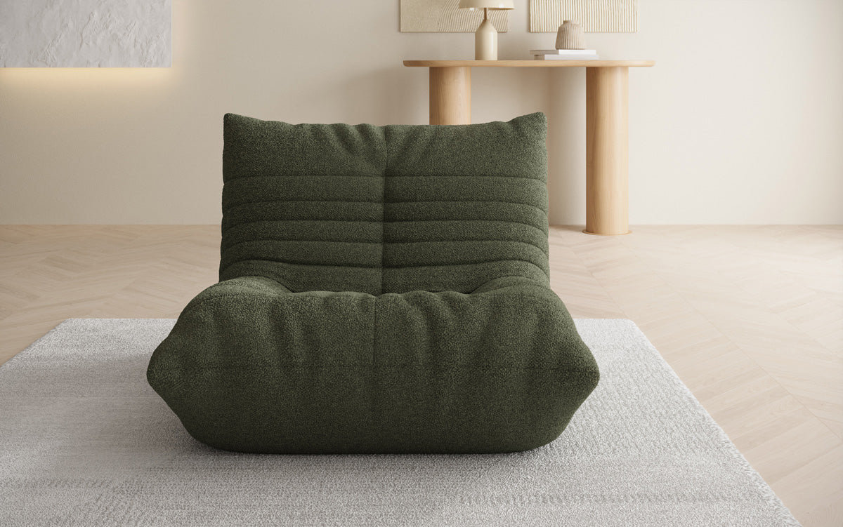 Designer Sofa-Sessel Calmo am Teddy Bouclé