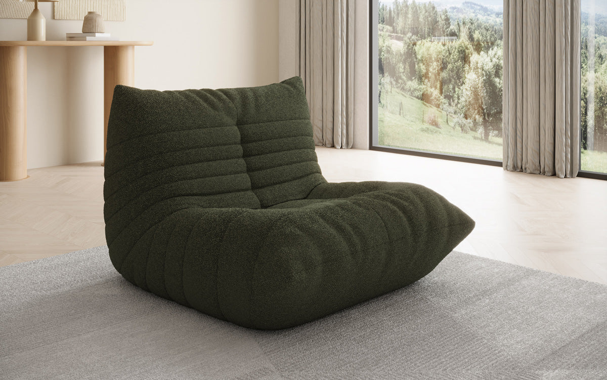 Designer Sofa-Sessel Calmo am Teddy Bouclé