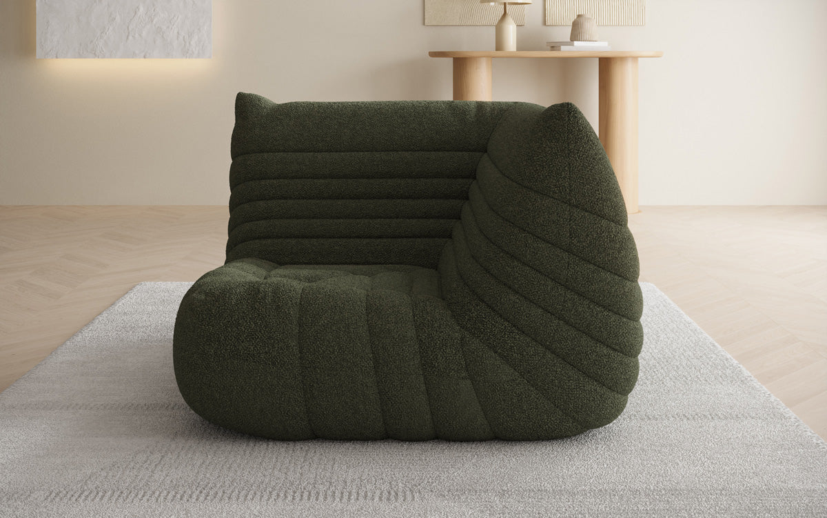 Designer Eckmodul Sofa-Sessel Calmo am Teddy Bouclé