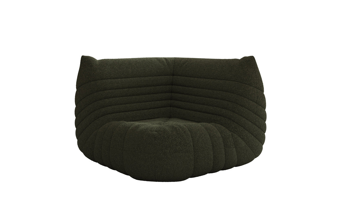 Designer Eckmodul Sofa-Sessel Calmo am Teddy Bouclé