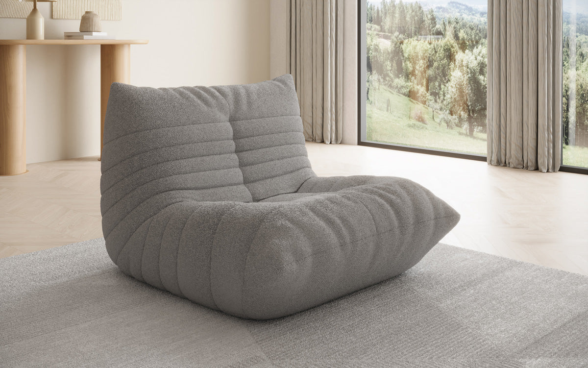 Designer Sofa-Sessel Calmo am Teddy Bouclé