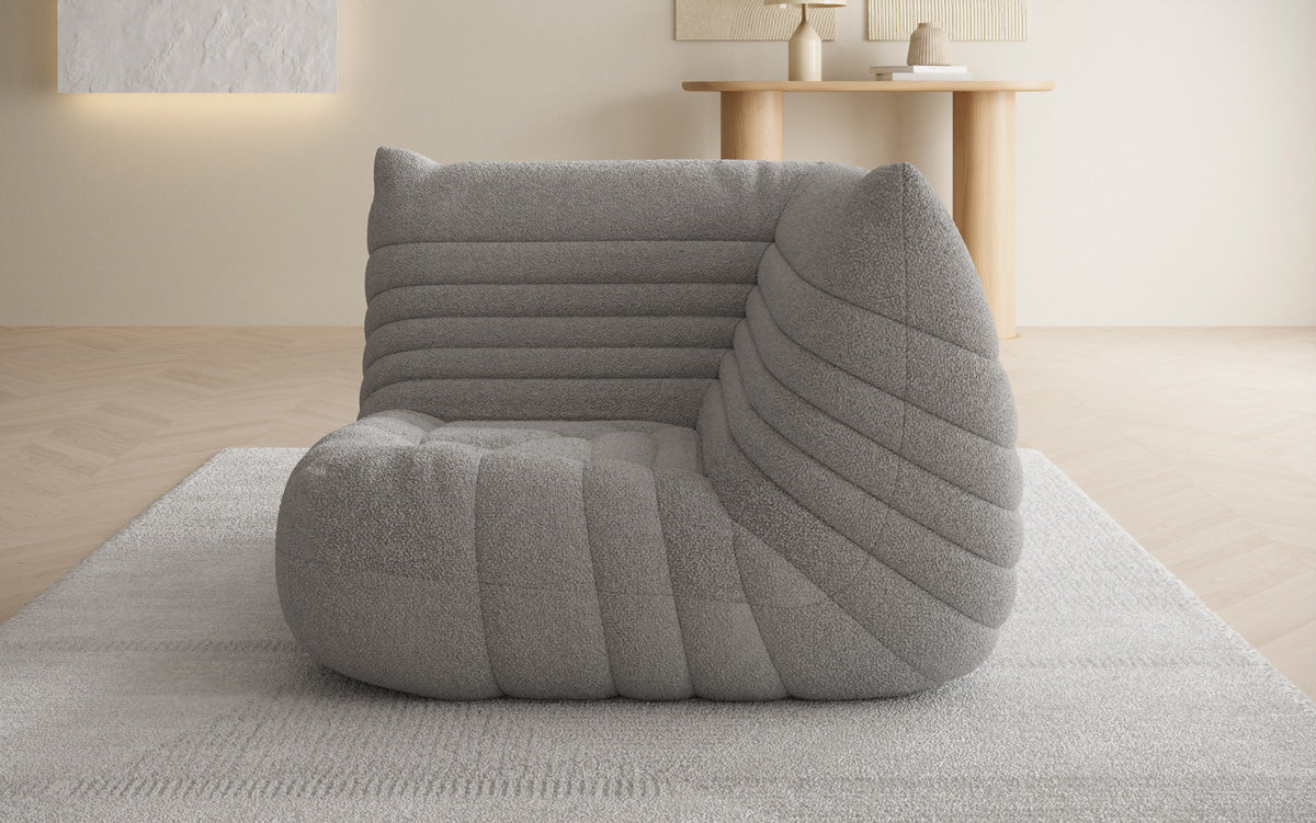 Designer Eckmodul Sofa-Sessel Calmo am Teddy Bouclé