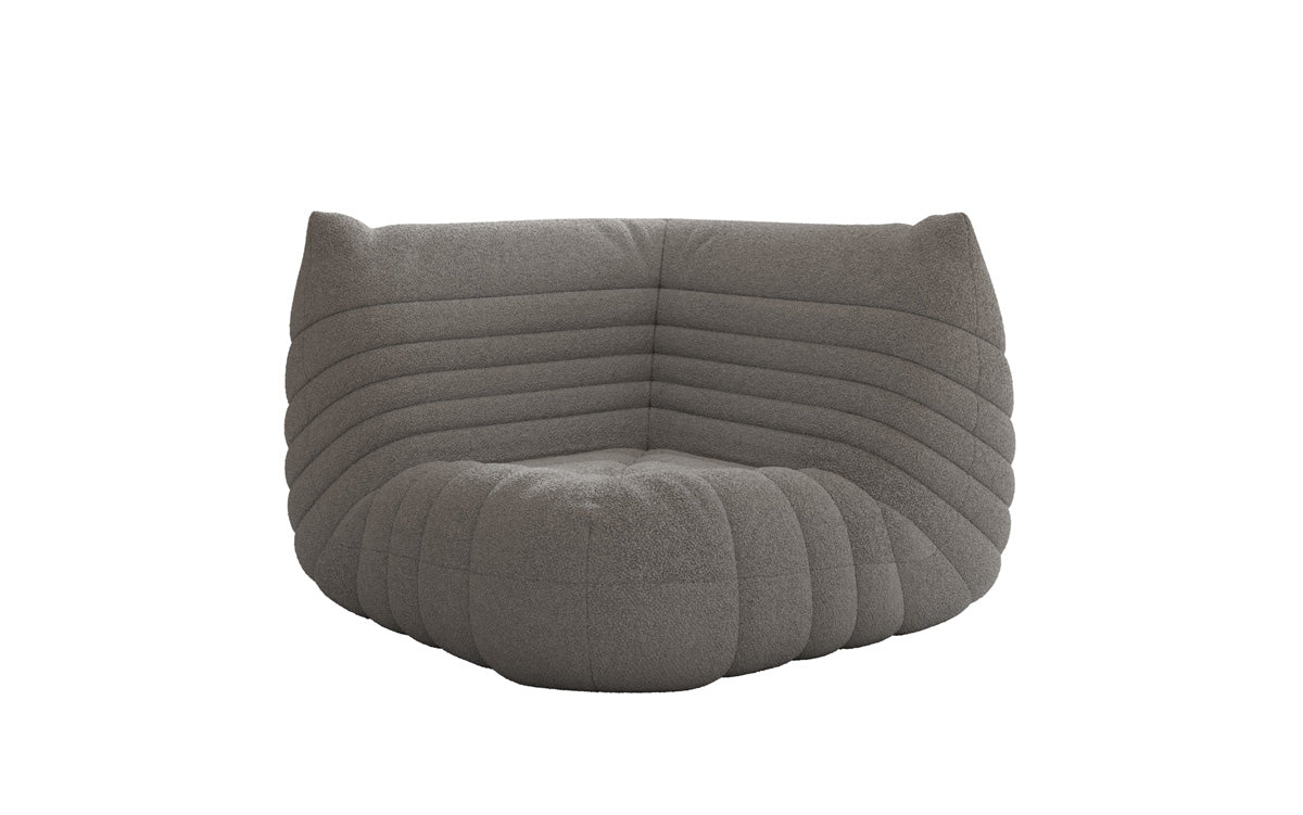 Designer Eckmodul Sofa-Sessel Calmo am Teddy Bouclé