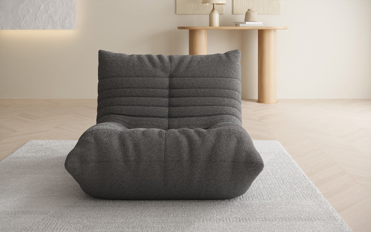 Designer Sofa-Sessel Calmo am Teddy Bouclé