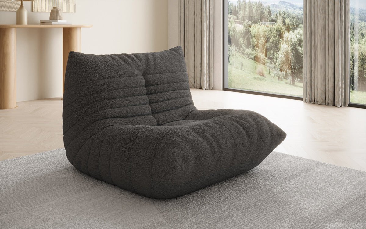 Designer Sofa-Sessel Calmo in Teddy Bouclé