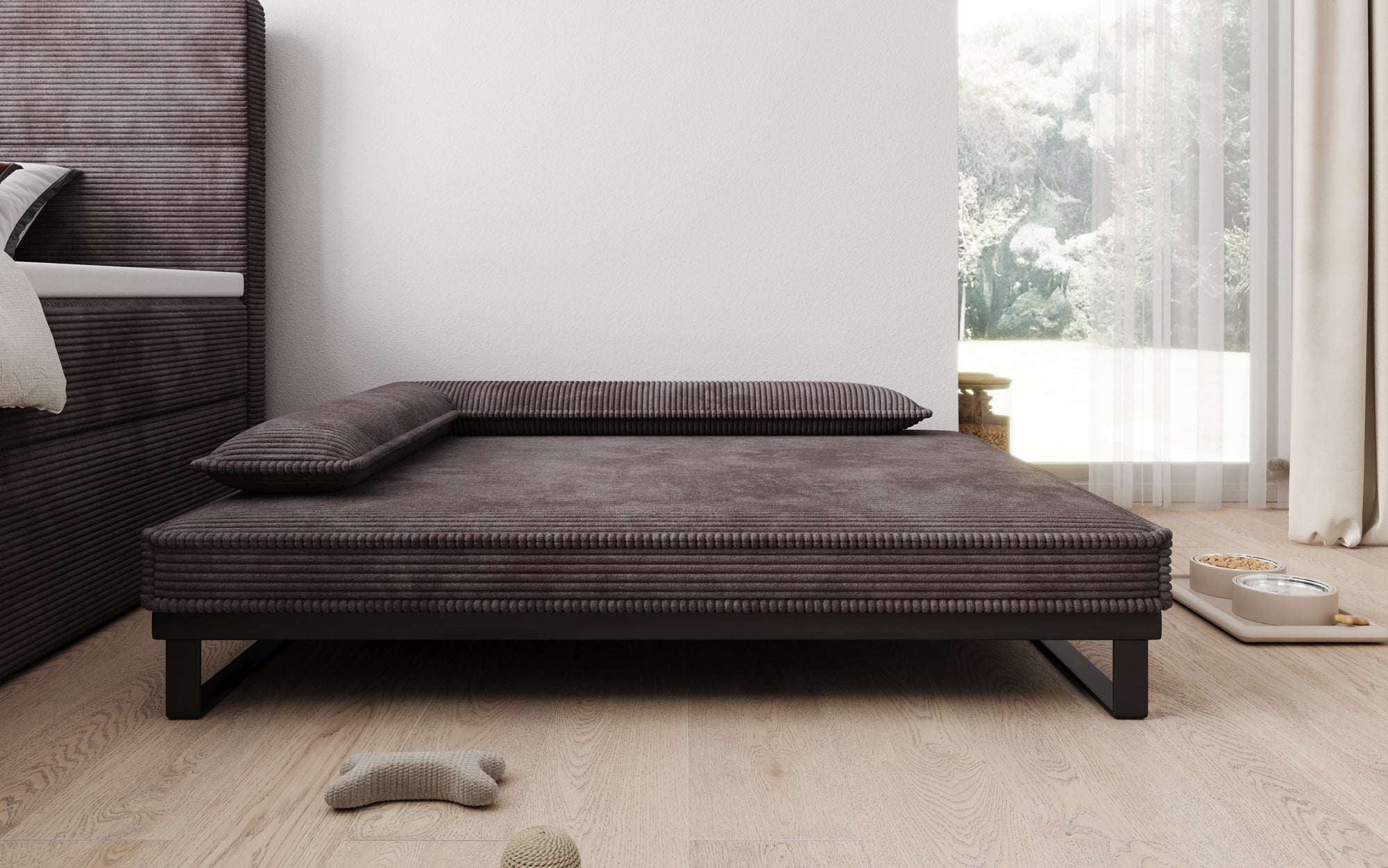 Hundebett Milo – 100x120 cm mit Cordbezug & Metallrahmen