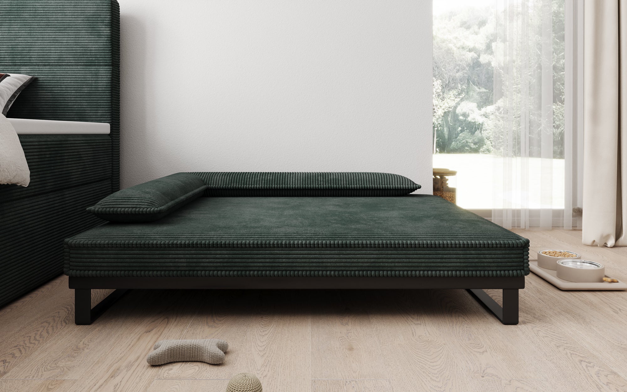 Hundebett Milo – 100x120 cm mit Cordbezug & Metallrahmen