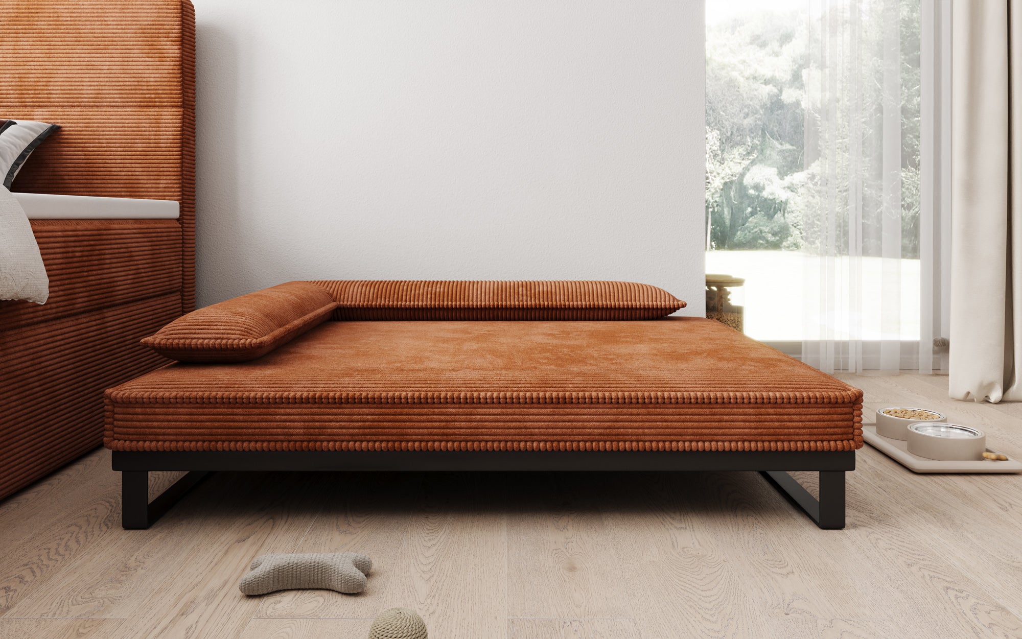 Hundebett Milo – 100x120 cm mit Cordbezug & Metallrahmen
