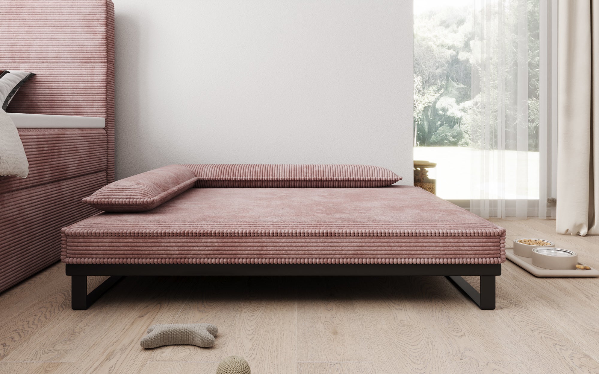 Hundebett Milo – 100x120 cm mit Cordbezug & Metallrahmen