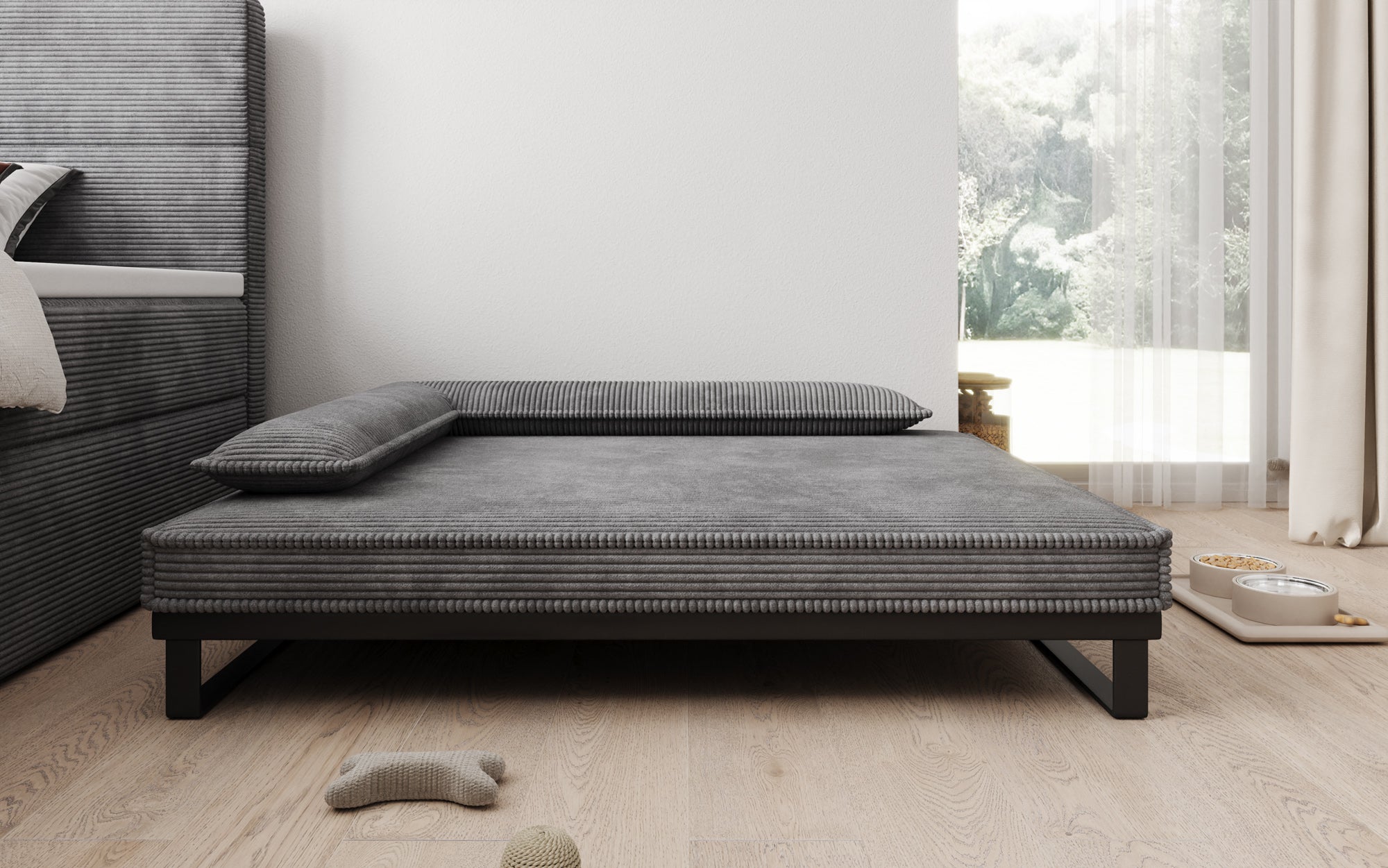 Hundebett Milo – 100x120 cm mit Cordbezug & Metallrahmen